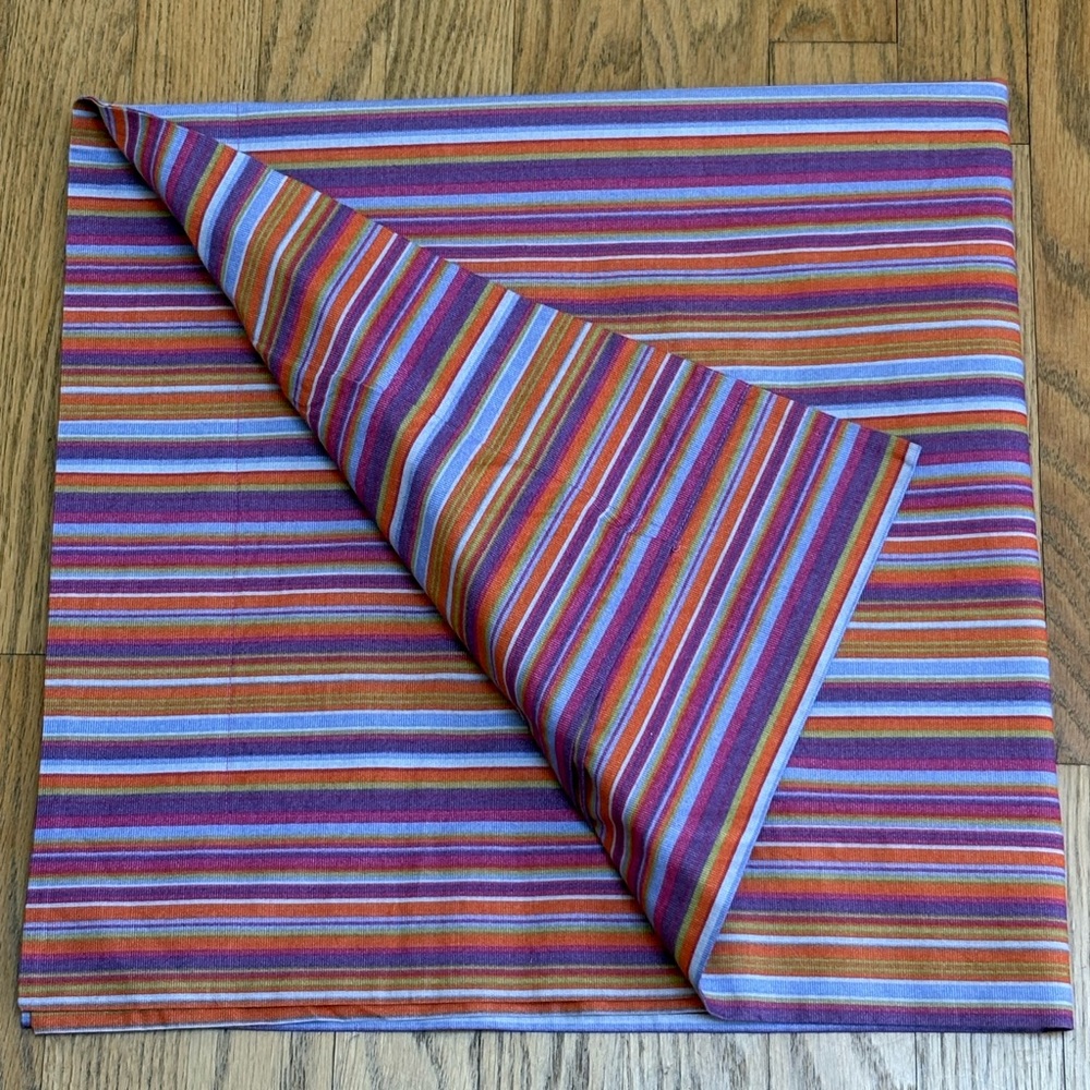 Nancy Koltes Fine Linens Euro Sham Multicolor Stripe Flange Cotton Italy NWOT